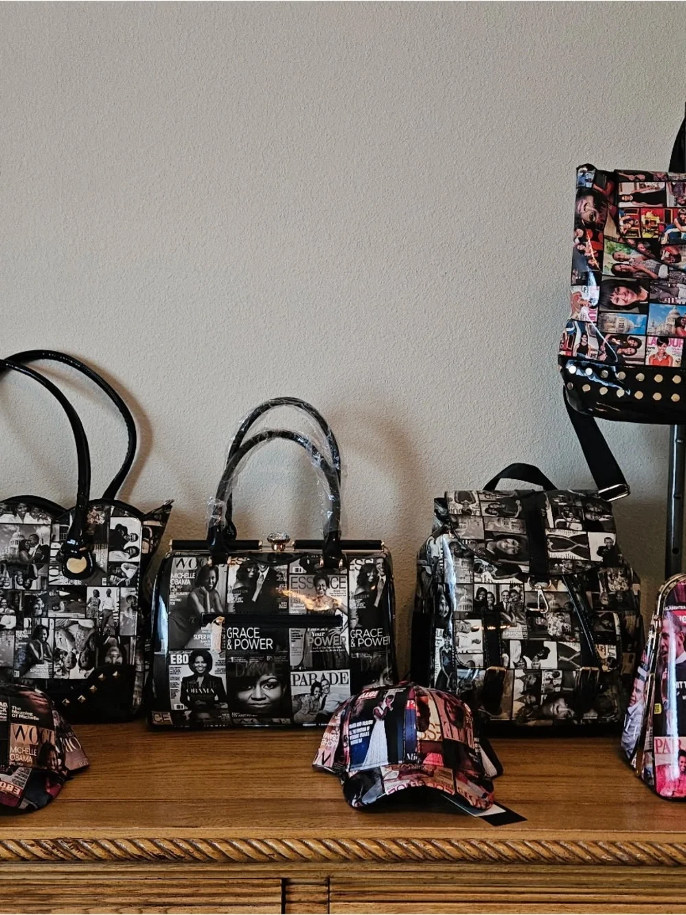 Photo-Print Black & White Satchel Handbag - Women Bags